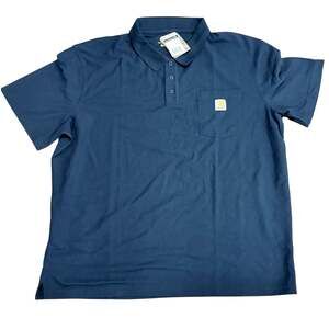 NWT Carhartt K570 Men's Contractor's Short Sleeve Polo Original Fit Navy 2XL